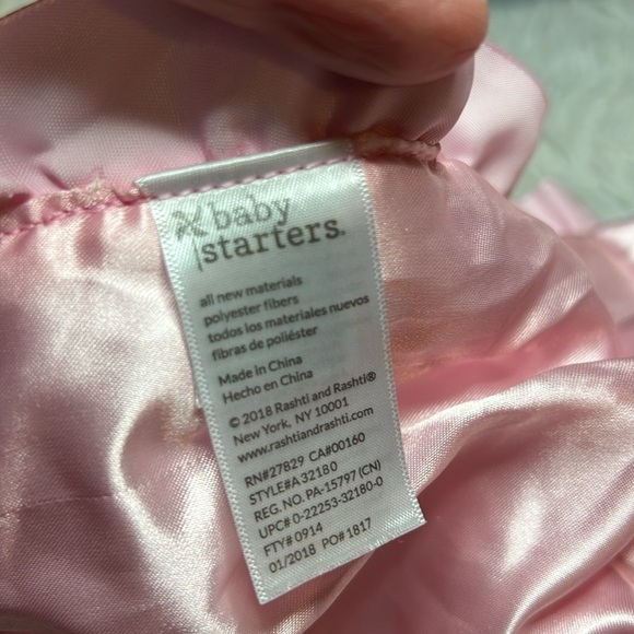 Baby Starters Bear Lovey Thank Heaven For Little Girls Security Blanket Satin - Picture 4 of 4